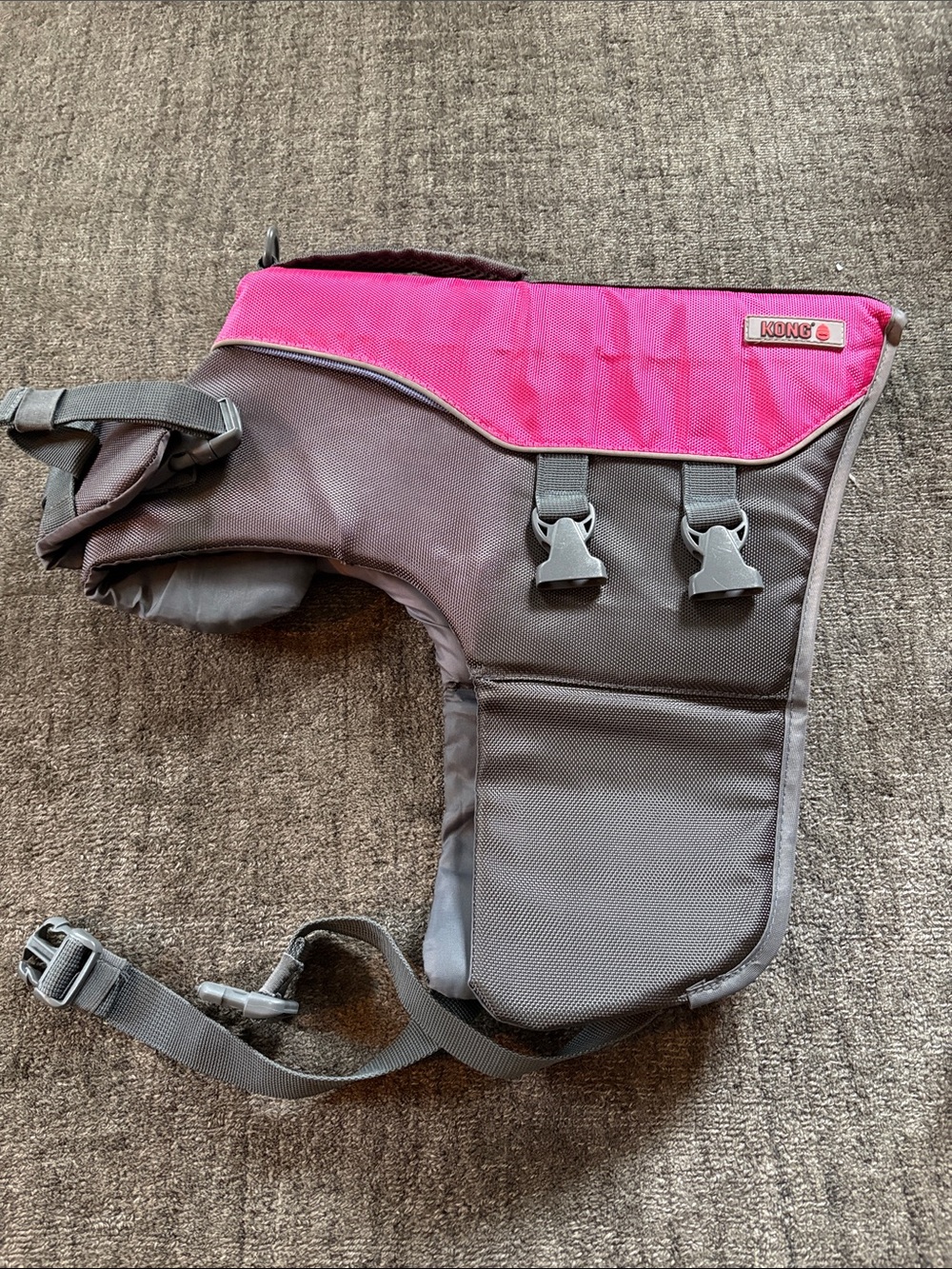 Kong Pink and Gray Canine Life Jacket - M